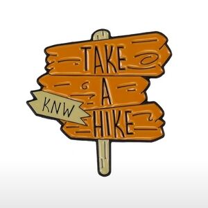 Orange 'Take a Hike'‎ Enamel Pin